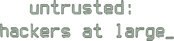 Логотип Untrusted: hackers at large