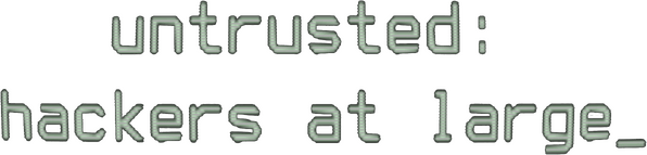 Логотип Untrusted: hackers at large